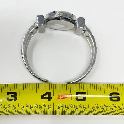 E-TIME SILVER TONED CUFF BRACELET - WORKS