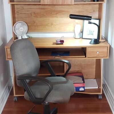 Desk with Chair lot, 50W, 61 1/2 H, 20D