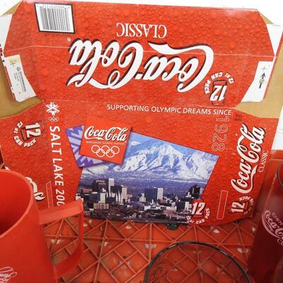 Coca Cola & Pepsi 12 Pc : Coke plastic crate, bag, mug, glasses, Pepsi glasses