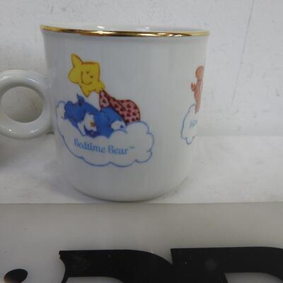 Care Bear Stoneware Mugs (2) : 1 w/ gold trim, Care Bear Designers Collection