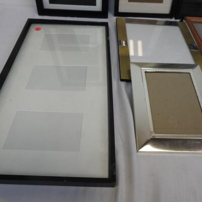 Picture frame lot of 7: various sizes, wood, metal ALL with glass