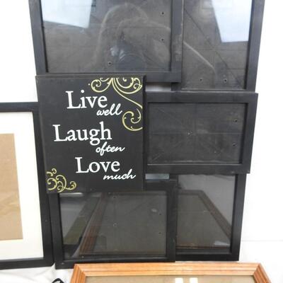 Picture frame lot of 7: various sizes, wood, metal ALL with glass