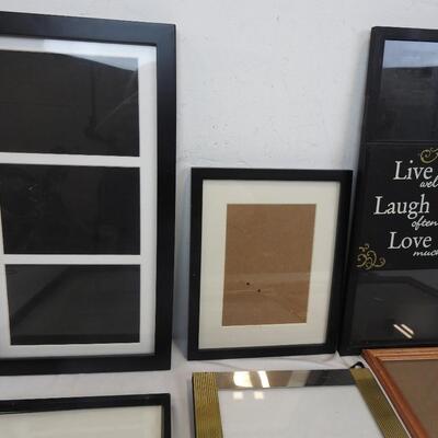 Picture frame lot of 7: various sizes, wood, metal ALL with glass