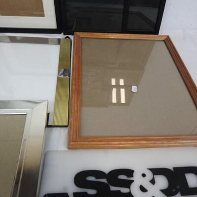 Picture frame lot of 7: various sizes, wood, metal ALL with glass