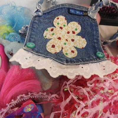 Toy lot 20+ pcs: Barbie, Doc McStuffin, Lisa Frank, denim purse, figurines,