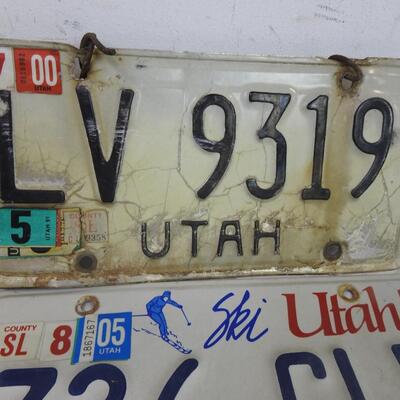 Utah LIcense plates : 5 various styles, Centennial, 1 black & white Vintage?