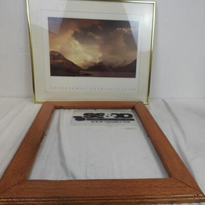 Art/ picture frame lot: 1 print " Another World",1 lg wood frame--no glass