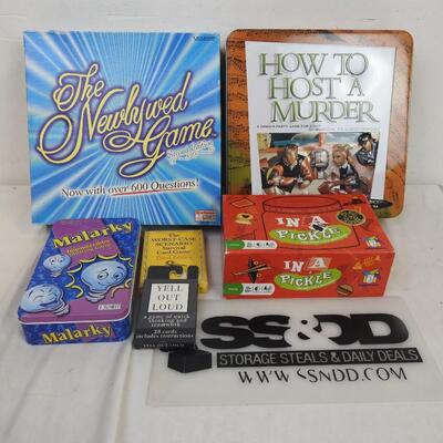 Games 6 pc lot:Newlywed Game, Malarky, How To Host A Murder, Worst Case Scenario