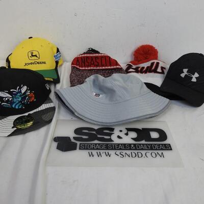 Hats,--6 John Deere, Bulls, Charlotte Hornets, NFL, Kansas City, Under Armour