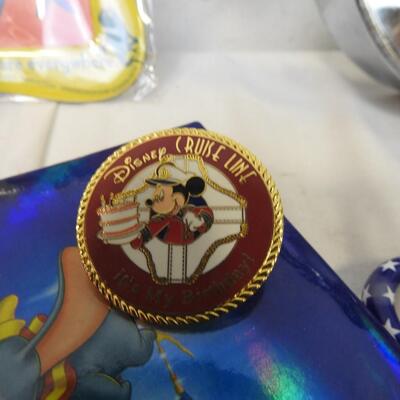 Disney lot:Tinkerbell snowglobe, pins, picture frame, mug, Disneyland photo book