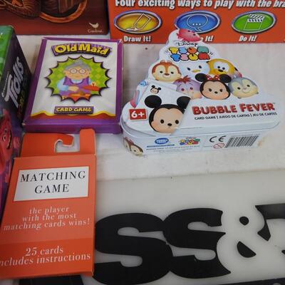 Game lot:Jumanji, Logo Party, Trolls Trouble, 3 card games, Disney Bubble Fever