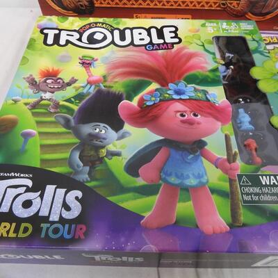 Game lot:Jumanji, Logo Party, Trolls Trouble, 3 card games, Disney Bubble Fever
