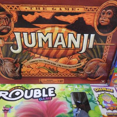 Game lot:Jumanji, Logo Party, Trolls Trouble, 3 card games, Disney Bubble Fever