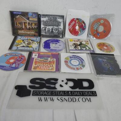 CD Rom games (11): Barbie,My Little Pony, Oregon Trail, CD Starry NIght.Backyard