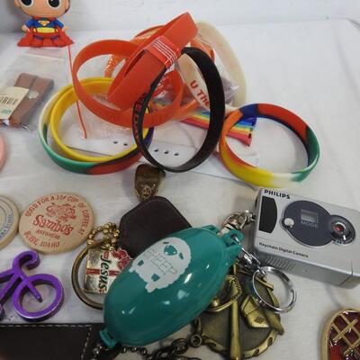 Key chains, Wrist bands, figurine & S& H Green stamps, California Raisin