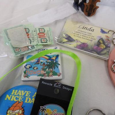 Key chains, Wrist bands, figurine & S& H Green stamps, California Raisin