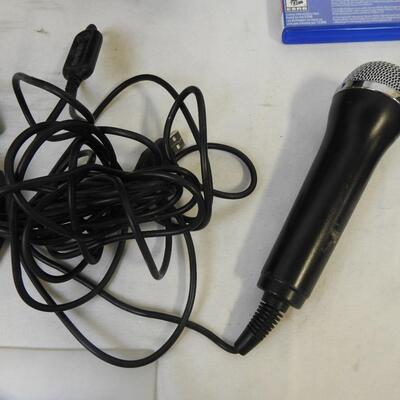2 Guitar Hero Guitars, Rockband Petal & Microphone, Infinity & PlayStation Games