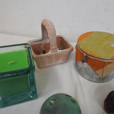Candle and DÃ©cor Lot: Ladybugs, Watermelon, Cow Frame, Birds, Ceramic and More