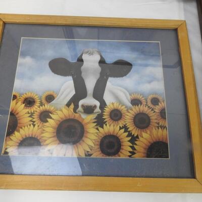 6 pc Wall Art, Horse, Basil Field, Cow In a Field, Woven House
