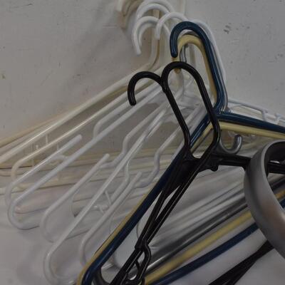 Womens personal care:Boots size 6 1/2, Vivitar headphones, make-up bags, hangers