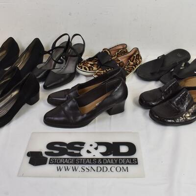 7 Pairs of Heels and Flats: Nike, Aerosoles, Brands and Sizes in Description
