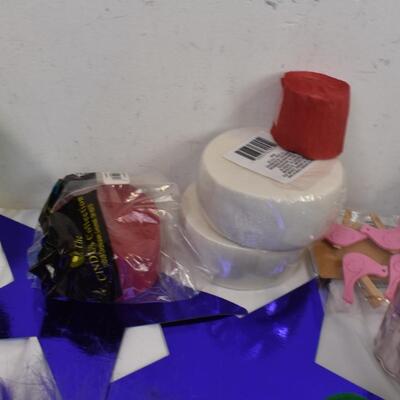 Party Supplies: Balloon Weights, Ribbon Hats, Envelope Bird House, Star Cut Outs