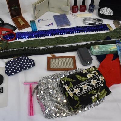 Personal Care Lot: Belts, Carry Caddy Case, Wallets, Gloves, Nail Polish & More!