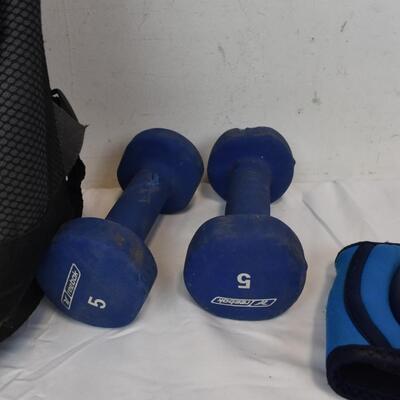 Personal Care Lot: Suitcase Backpack, Slendertone Flex, Dumbbells, etc