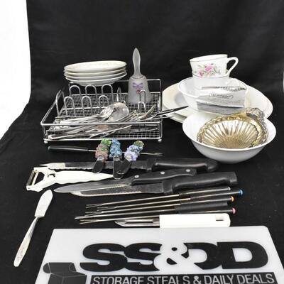 Kitchen Lot: Silverware, New Hampshire Silversmiths, Cutlery, etc