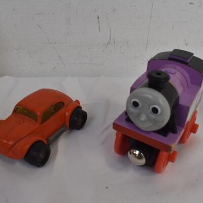 Vintage Toys: Thomas "Rosie" Train, Red Car, McDonalds Hamburglar 1991 Airplane