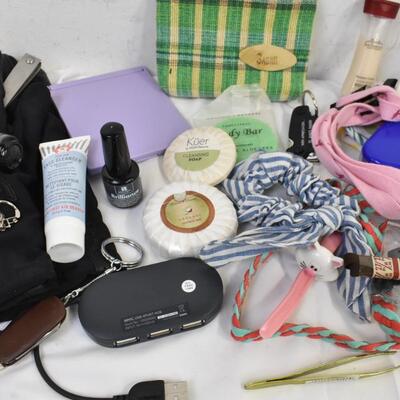 Personal Care Lot: USB Dock, Bandanas, Gloves, Soap, Glasses Case, Mirror