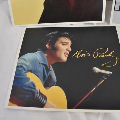 5 Elvis Presley Postcards, 1 Gold Elvis Presley Coaster, Pocket Knife