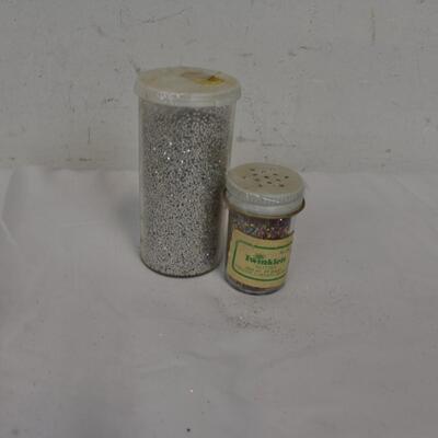 Crafts: White Paint Protector Tarp, Two Cups of Glitter
