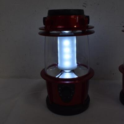 2 Red AA Battery Powered Lanterns, Great Condition Both Work