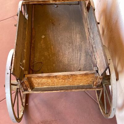 Lot 1. Rustic Wooden Buckboard Cart Wagon Display Piece 36" Wide
