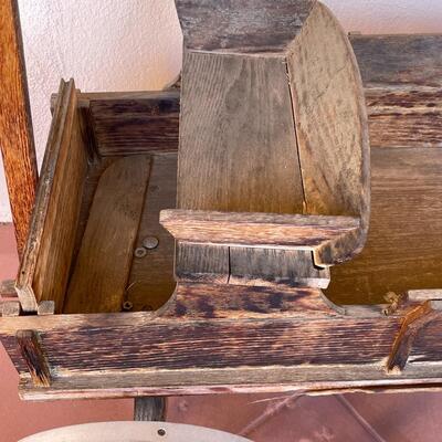 Lot 1. Rustic Wooden Buckboard Cart Wagon Display Piece 36" Wide