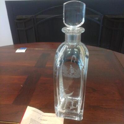 Cartier Etched Crystal Decanter with COA
