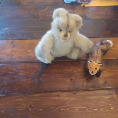 Steiff Bear and Small Fox