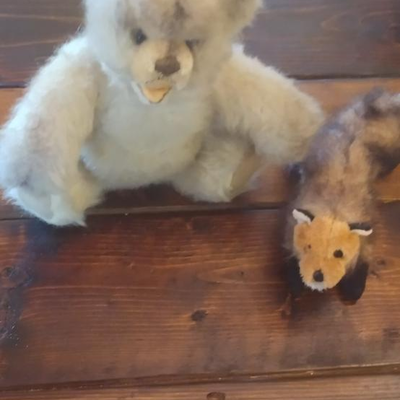 Steiff Bear and Small Fox