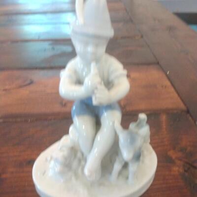 Porcelain Figurine of Boy with Lamb