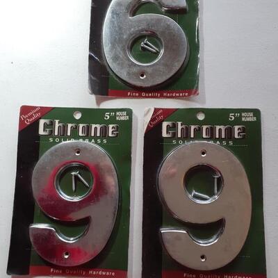 Set of 3 chrome house numbers