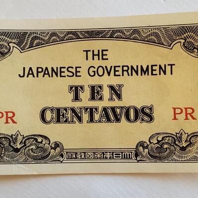 The Japanese Government Foreign Currency Japan Banknote Ten Centavos