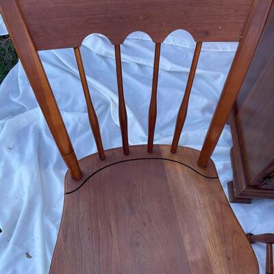 Ethan Allen cherry hutch and 6 chairs