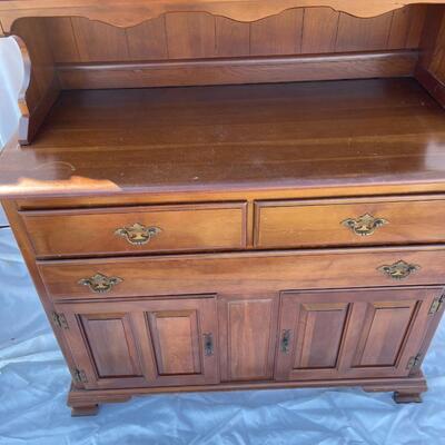 Ethan Allen cherry hutch and 6 chairs