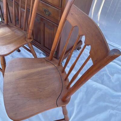 Ethan Allen cherry hutch and 6 chairs