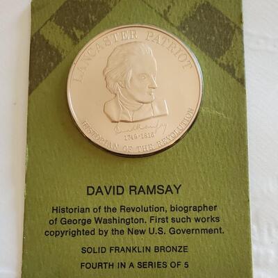 David Ramsay Historian of the Revolution Solid Franklin Bronze Bicentennial Coin Medal Token