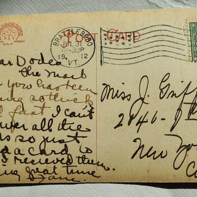 Old 1912 Wantastiquet Mountain Brattleboro Vermont Postcard