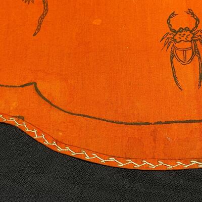 Charming Antique Mandarin Chinese Orange Child's bib with animals