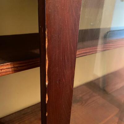 Cypress vintage bookcase with glass sliding doors. SEE DETAILS