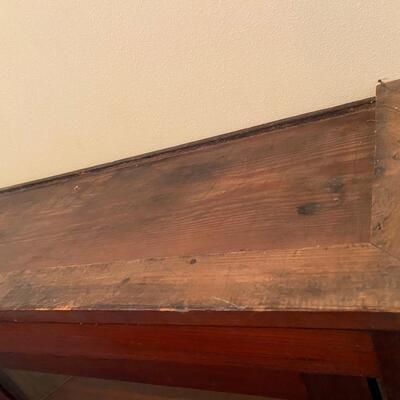 Cypress vintage bookcase with glass sliding doors. SEE DETAILS